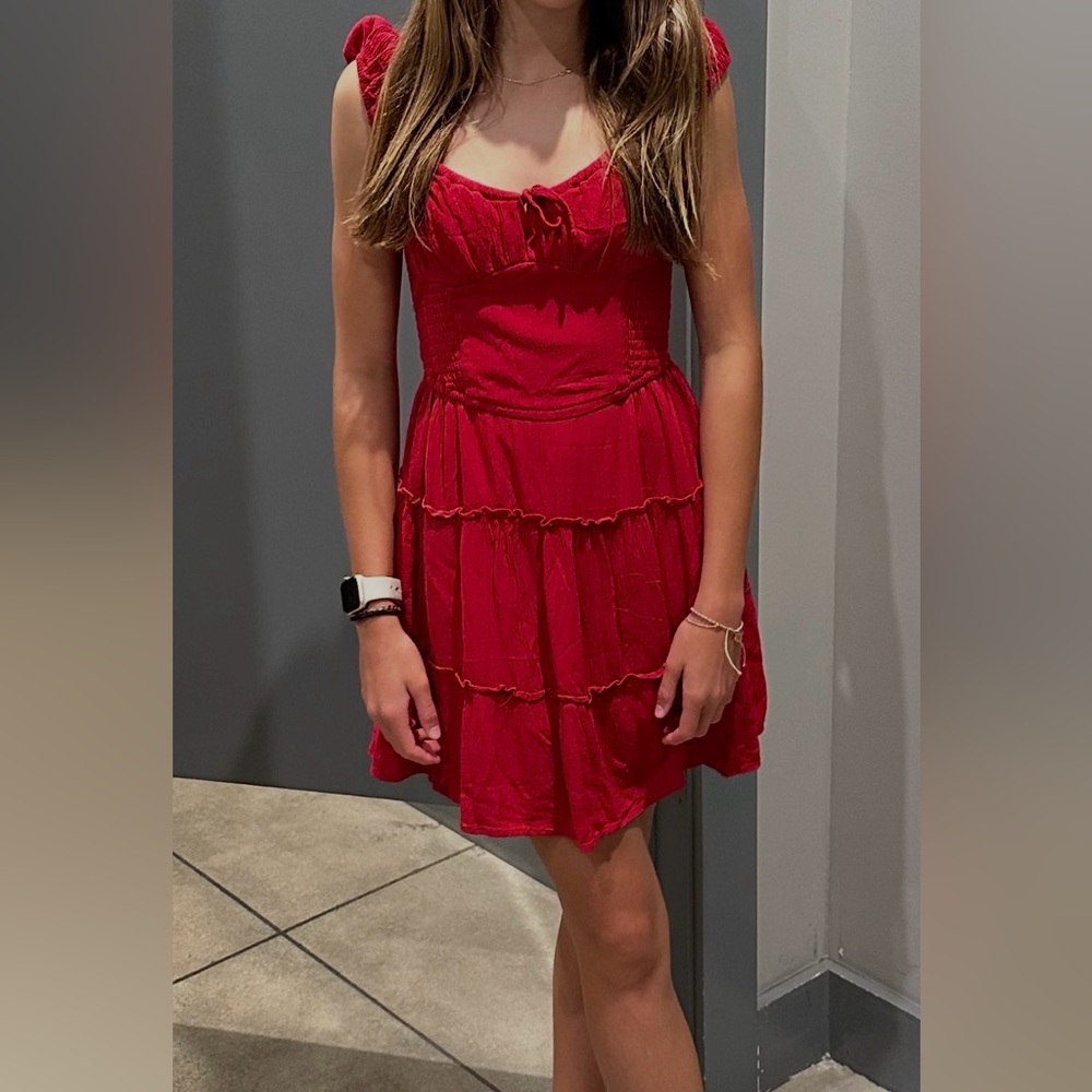 Hollister Tiered Dress with built-in shorts. Worn once